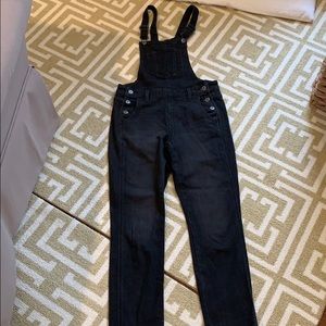 Old navy black washed overalls size 2p